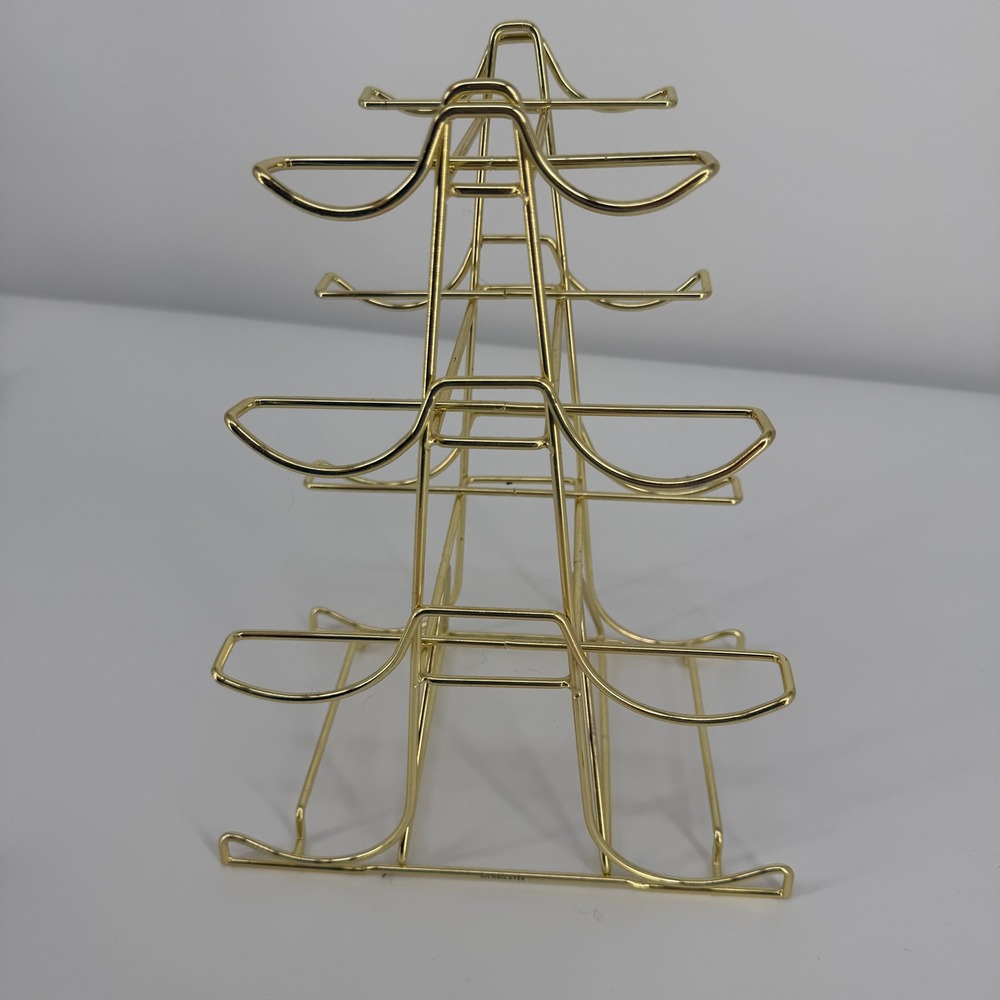 Blogilates 4 Tier Gold Metal Weight Rack 8-Dumbbell Capacity Modern Chic Fitness - Picture 2 of 10